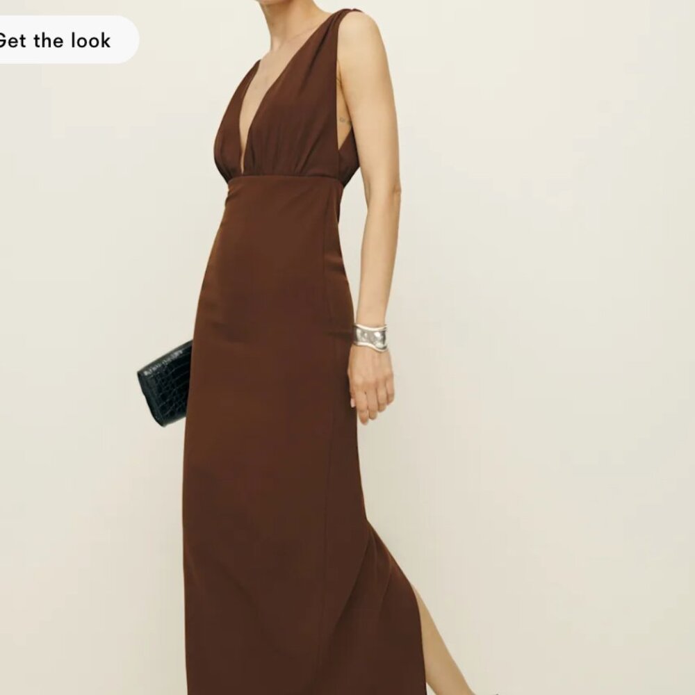 Reformation Velda Dress Brown - Size 8